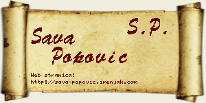 Sava Popović vizit kartica